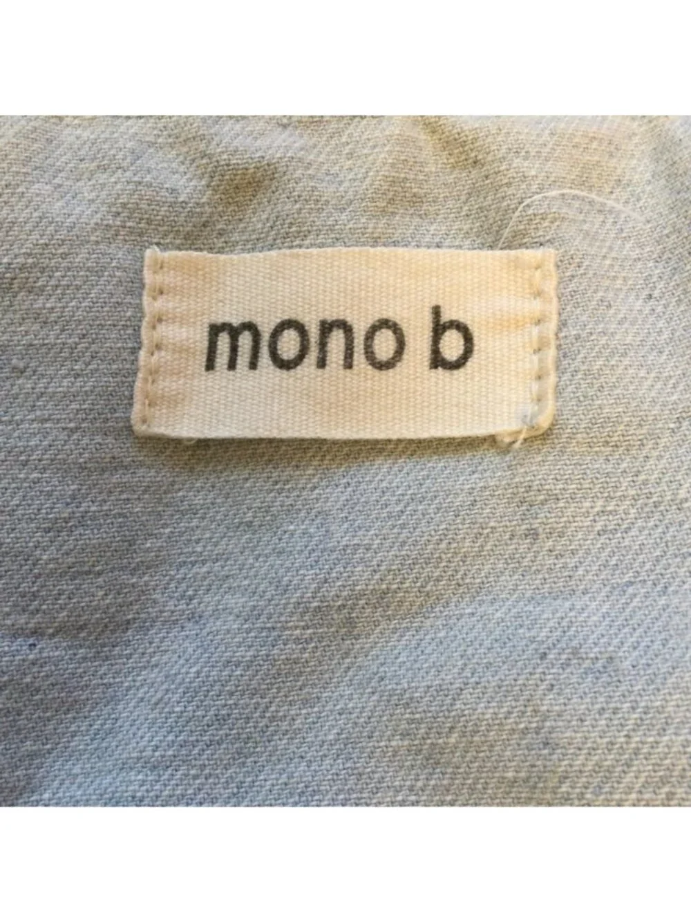 Mono B Womens Denim Jacket Size M Distressed Destroyed Rips